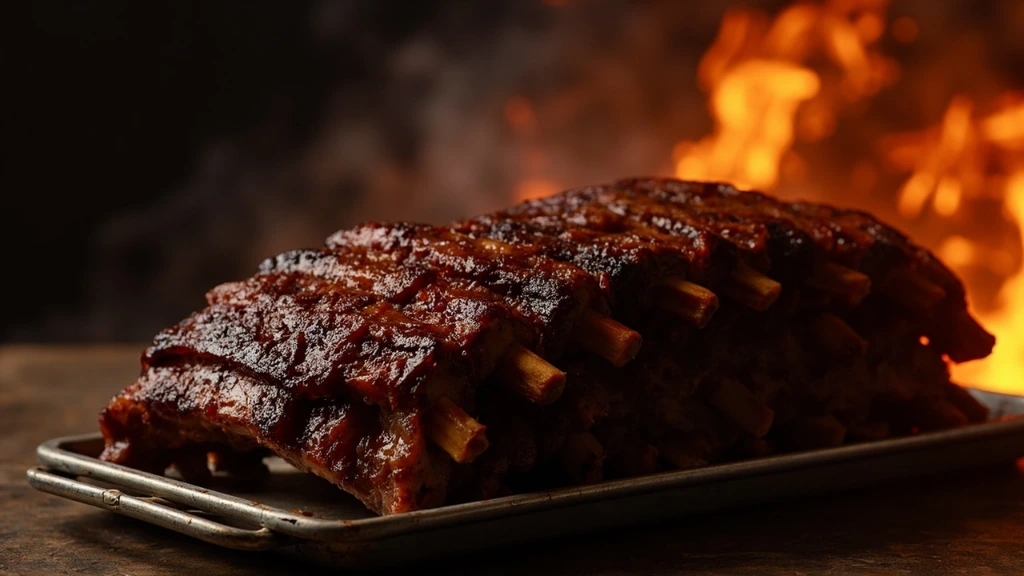 St. Louis cut ribs with a dark mahogany bark.